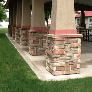 Post Frame Pavilion/Versetta Stone Column